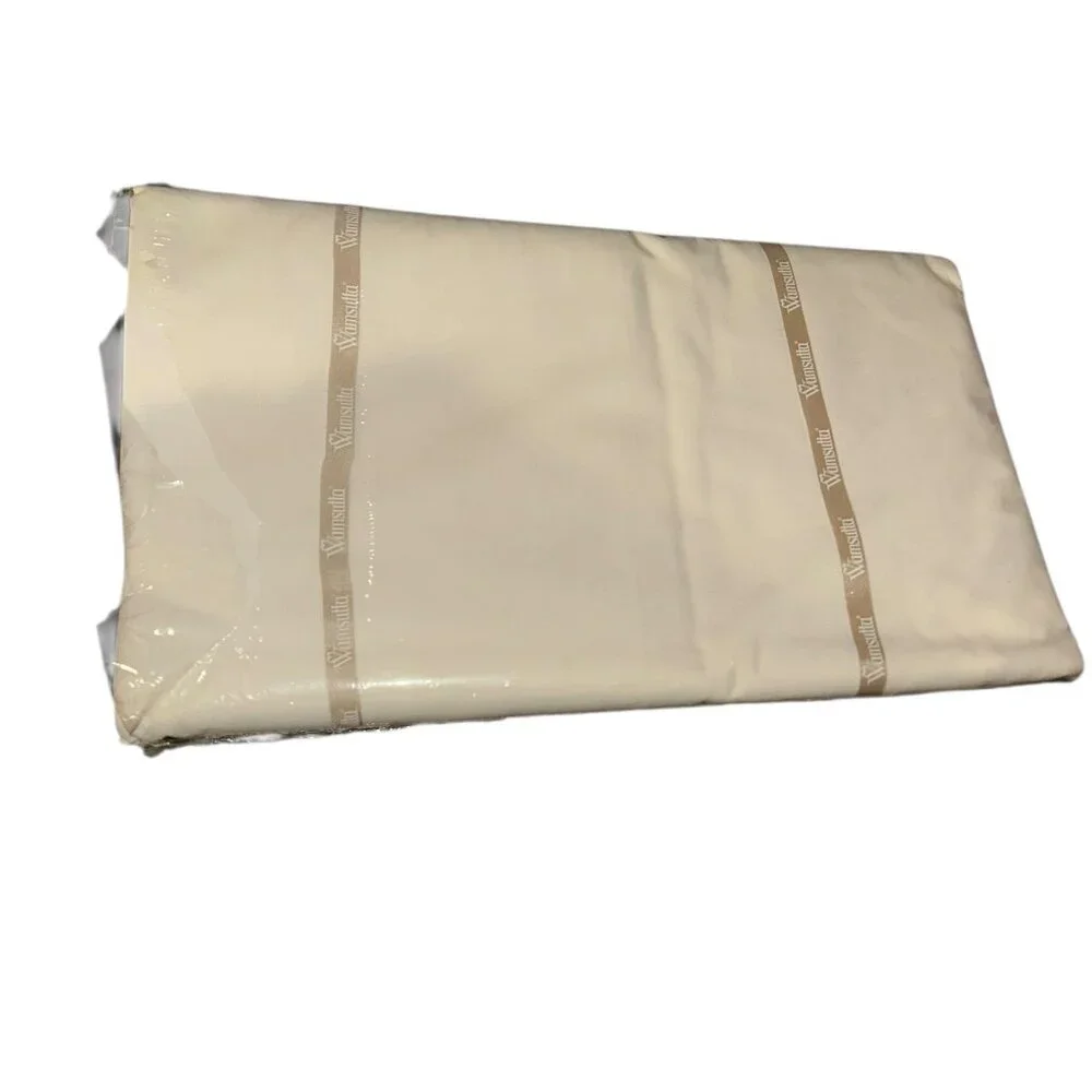 wamsutta white Scalloped edge Eyelet TWIN flat Sheet NEW in pkg NWT